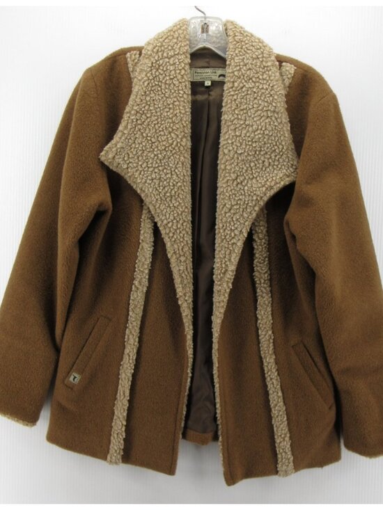 Peruvian Link Jackets & Blazers - Peruvian Link Jacket Small Alpaca Open Western Teddy Fleece Trim